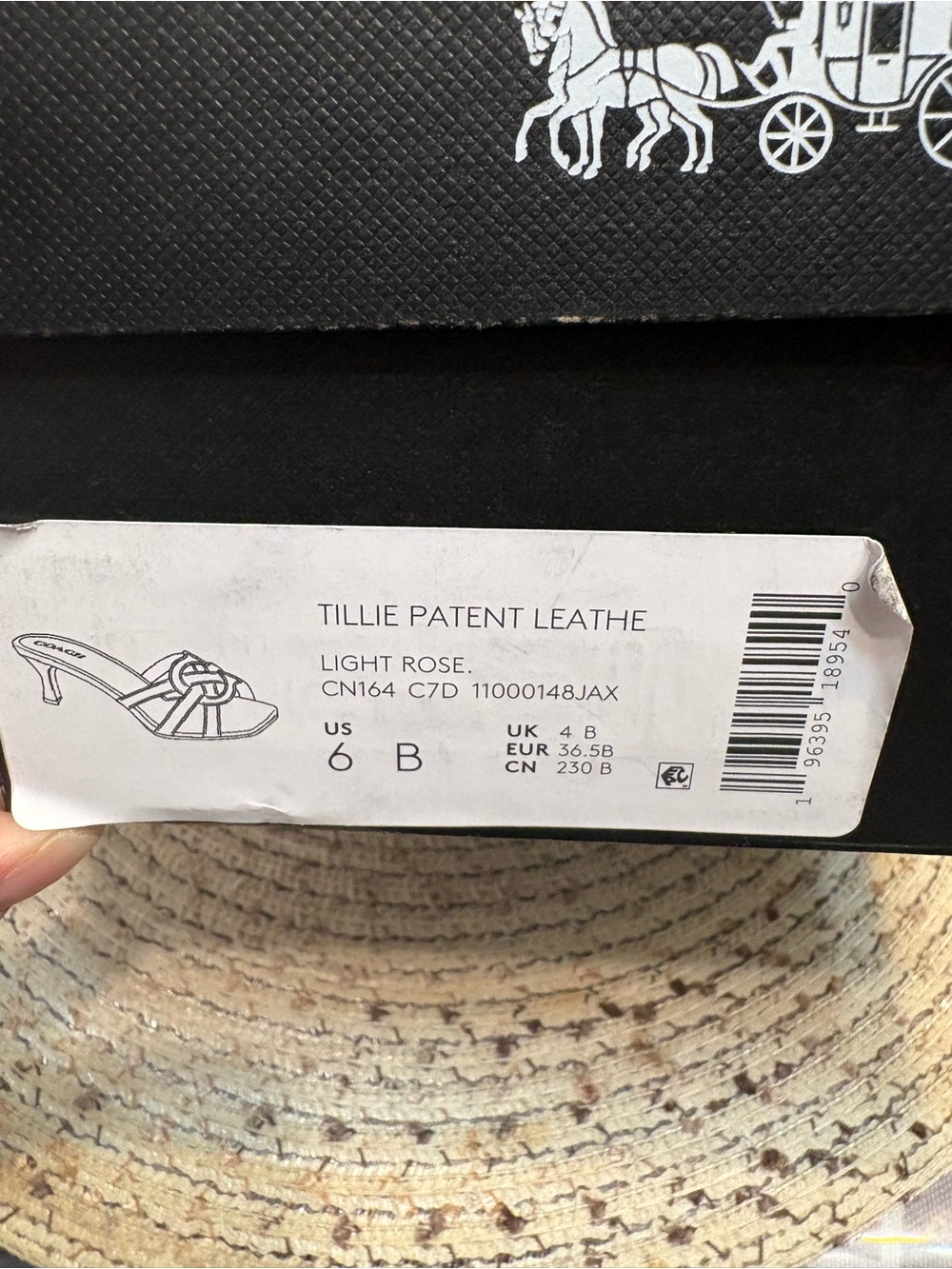 Coach Tillie 65 mm patent leather Rose Pink sandals - Picture 9 of 10